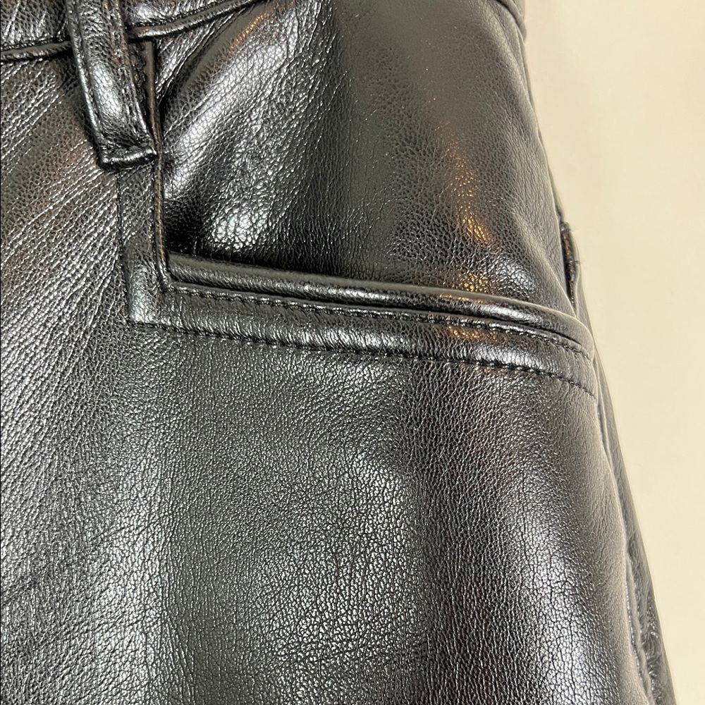 NWT Wilfred Beatrix Faux Leather Pant High Rise Flare Black 0 - Picture 7 of 13